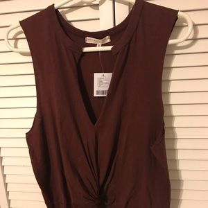 Sleeveless cotton Brock red top Large